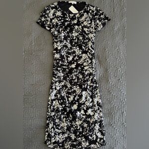 No Comment Black and Silver Patterned Dress